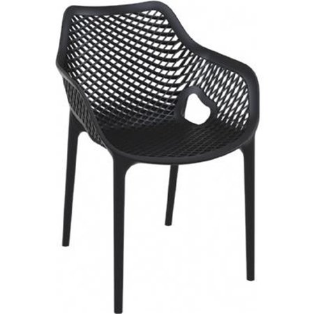 FINEFABRICS Air Outdoor Dining Arm Chair  Extra Large - Black - Set of 2, 2PK FI711258